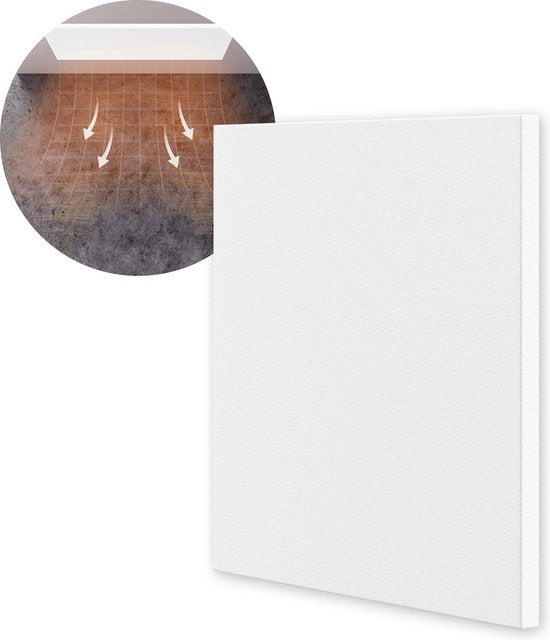 Ecosun Infrarot-Heizpaneel - Decken- und Wandmontage - Heizung für Wohnzimmer oder Badezimmer - Weiß - 50x32 cm - 100 Watt