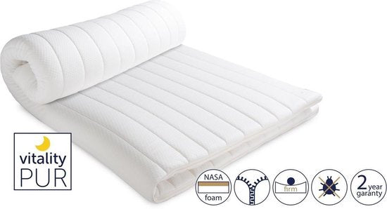 Vitality Pur - Memory Foam Topper 5cm - Doppelmatratzenauflage - 140x200 - inkl. Gratis Kopfkissen