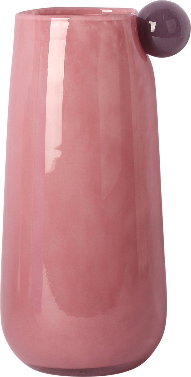 Present Time Vase Bolita Large - Rosa - Ø16cm - Glas - Skandinavisch - Blumenvase - Heimdekoration - Dekorative Vase für Wohnzimmer oder Schlafzimmer