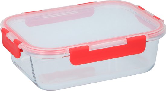 Alpina Glas Aufbewahrungsbox - Transparent Rot - 23