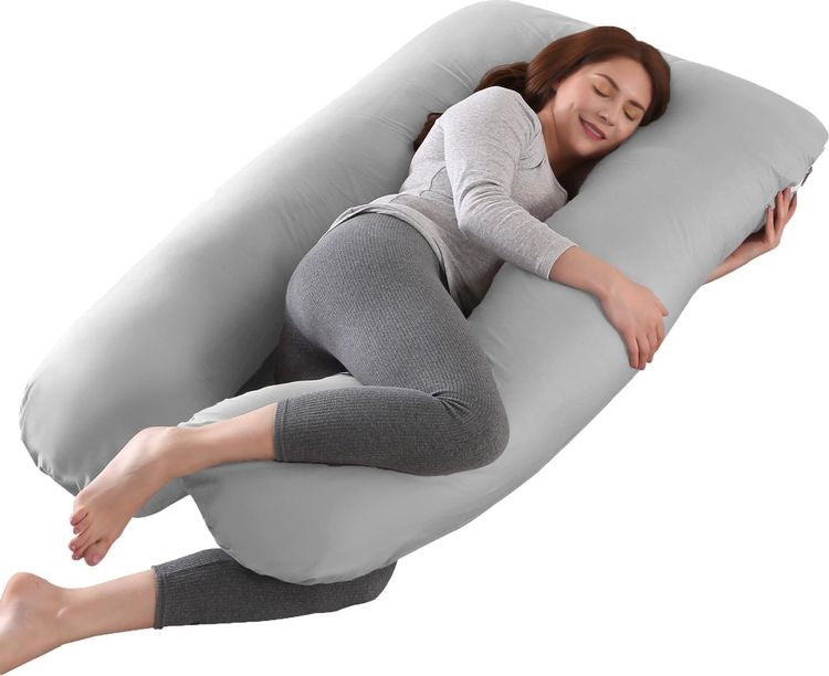 LitolloÂ® Umstandskissen XXL - Stillkissen - Körperkissen - 280cm - Abnehmbarer Bezug - Grau