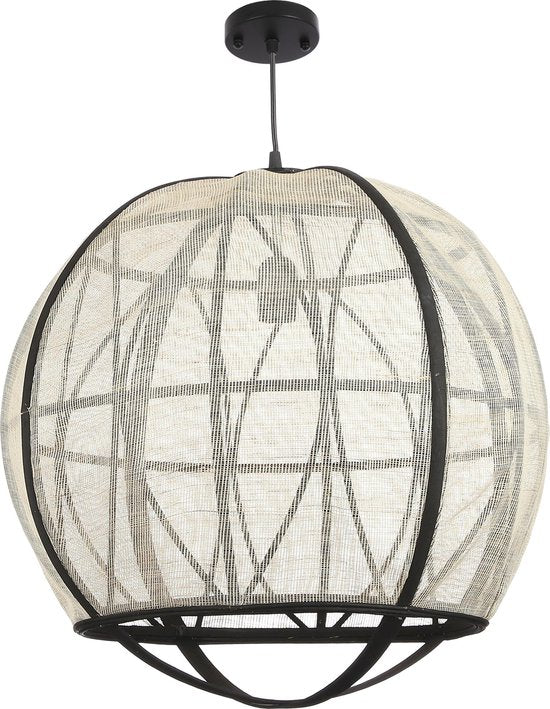 Mica Decorations Pella Pendelleuchte - H50 x Ø51 cm - Leinen - Off White