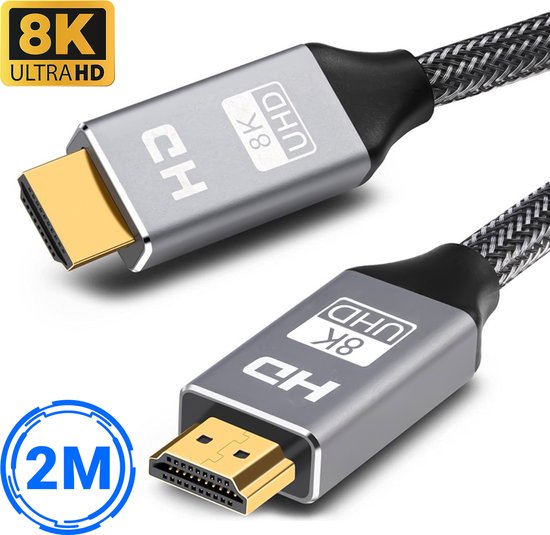 SBVR - HDMI Kabel 2.1 - 8K Ultra HD - 4K 120 Hz - Nylon HDMI Kabel - 2 Meter