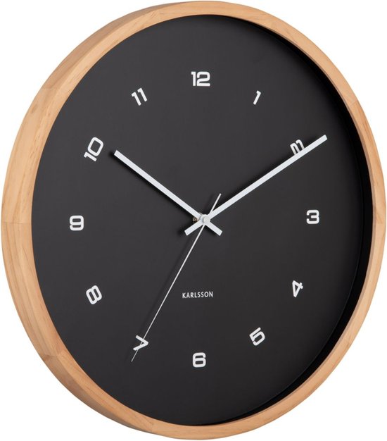 Karlsson - Wanduhr Modesta - Schwarz- Ø41