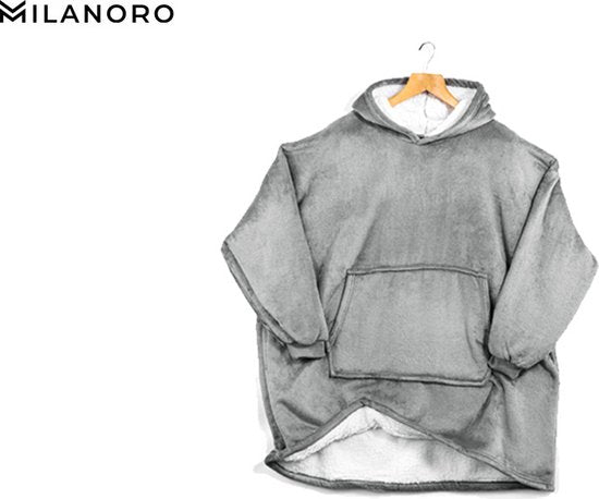 Milanoro - Ultra-weiche Kapuzendecke - OFF SALE mit extra Rabatt - Dunkelgrau