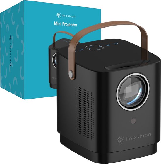 iMoshion Tragbarer Beamer - Full HD Mini-Beamer / Projektor - Streaming über WiFi - Schwarz