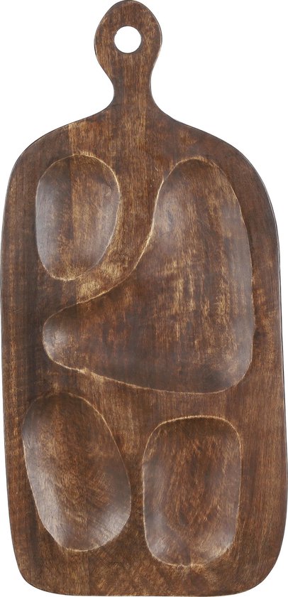 Casa Vivante Broda Tapasbrett - L29 x B60 cm - Mangoholz - Dunkelbraun
