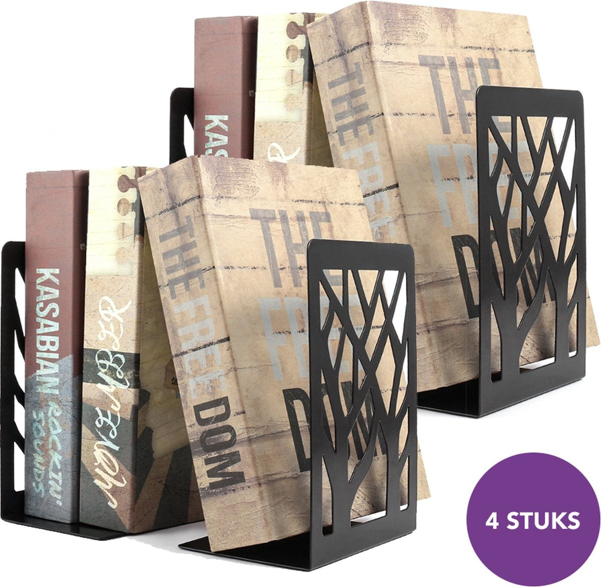 AchatÃ© Metall-Buchstütze 4er-Set - Rutschfest - Buchständer - Buchhalter - Bücherregal
