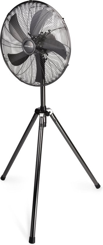 Lifetime Air Stativ-Ventilator - 230V - Höhe 125-145 CM - Dreibein-Stativ - 3 Geschwindigkeiten - Oszillationsfunktion - Neigbar - Silber