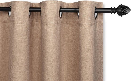 Lifa-Living - Gardinen - Verdunkelung - Polyester - taupe - 150 x 260 cm - 8 Aufhängeringe