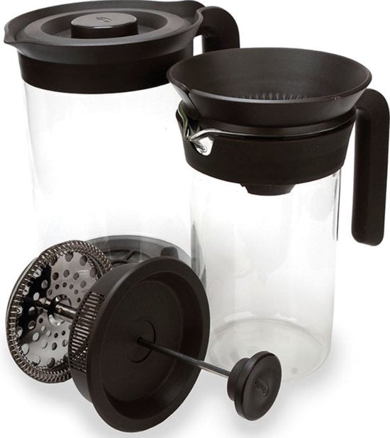 La Cafetière Cafetière Seattle 3-in-1 Glas 1 Liter Stahl Schwarz