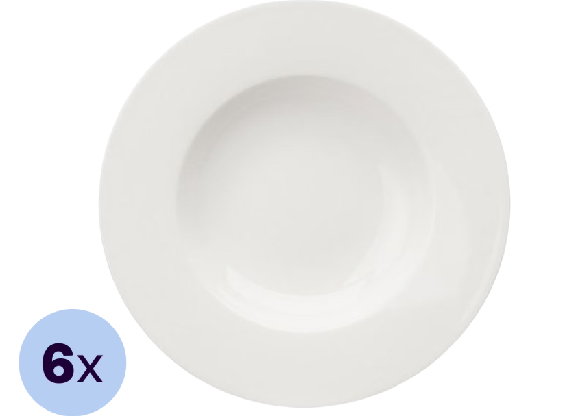 6er-Set Vivo by Villeroy & Boch Tiefe Teller - Ø 24 cm - Zeitloses Weiß