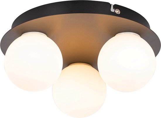 QAZQA cedaric - Moderne Deckenleuchte - 3 Leuchten - Ø 23 cm - Schwarz - Außenbeleuchtung