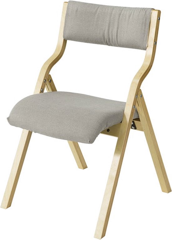 Klappstuhl - Küchenstuhl - Bürostuhl für Kinder - Gestell aus Birkenholz - Gepolsterter Komfort - Abnehmbarer und waschbarer Bezug - 48 cm x 14 cm x 91 cm