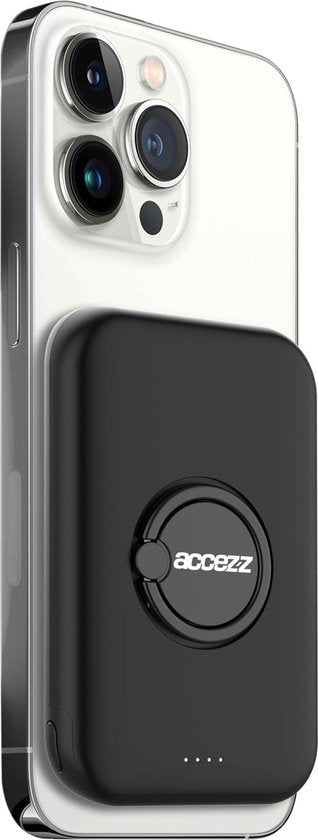 Accezz Powerbank Suitable for Magsafe 5000 mAh - Batterie LED Anzeige - USB C - 18 Watt - Wireless Powerbank Suitable for iPhone 12/13/14/15 - Schwarz