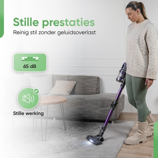 Heevey 4-in-1 Stick Staubsauger Cordless - Flex Stand - Stick Staubsauger Cordless - Bagless Staubsauger - Mit 4 verschiedenen Aufsätzen - HEPA Filter - Handstaubsauger - Dustbuster