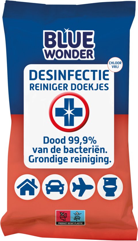 Blue Wonder Desinfektionsmittel-Reinigungstücher - 12 x 20 Stück