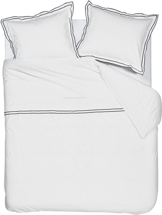 Riviera Maison - Salute Bettbezug - Lits-Jumeaux - 240x200/220 cm - Weiß