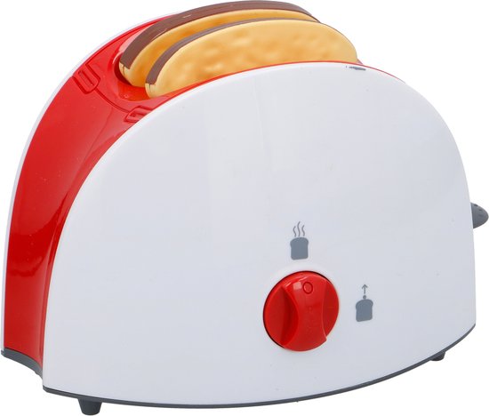 Eddy Toys Spielzeug-Toaster - Spielzeug-Küchengeräte-Toaster - inkl. Toast - Weiß
