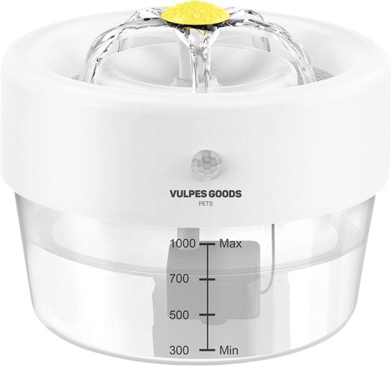 Vulpes Goods® Pets - Trinkbrunnen für Katze & Hund - Kabelloser Katzenbrunnen - Wassernapf und Wasserbrunnen Katze - Wiederaufladbar