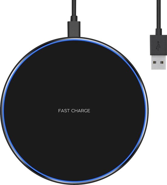 Nuvance - Kabelloses Ladegerät - inklusive USB-Kabel - Kabelloses Ladegerät - 15W Schnellladegerät - Schwarz