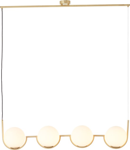 Brilliant Glint Hängeleuchte 4-flammig Holz/Messingglas/Metall 4x D45