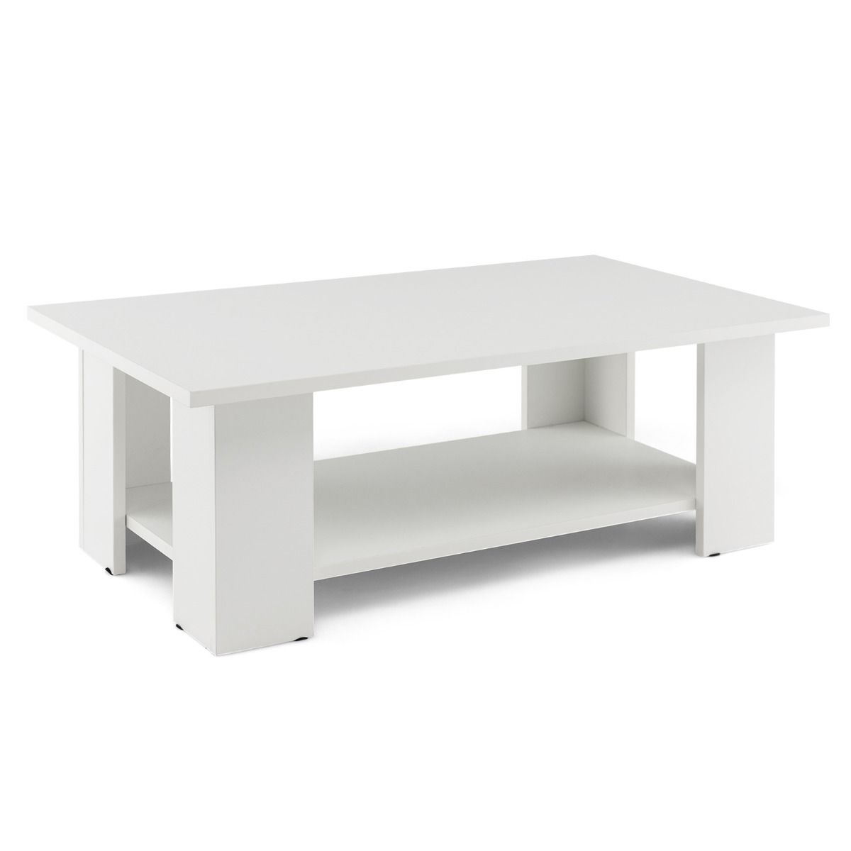Coast Couchtisch - 2-Schicht - Holz - 90 x 52 x 32 cm - Weiß