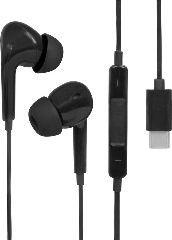 Nuvance - Ohrhörer mit Kabel - USB-C-Anschluss - Ohrhörer mit Kabel - In-Ear-Kopfhörer mit Kabel und Mikrofon - Schwarz