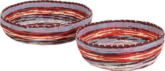 Casa Vivante Gestreifte Schale - 2 Stück - Karton - Multicolour - 35x35x12 cm