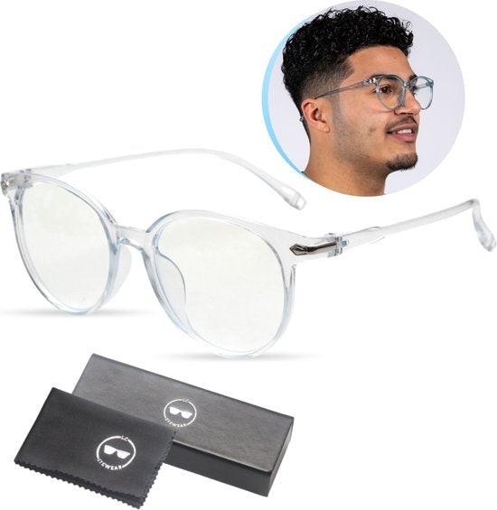 LC Eyewear Displaybrille - Blaulichtbrille - Inkl. Brillenetui - Unisex - Transparent Blau