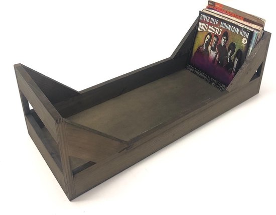 Lagerung LP Schallplatten hölzerne Lagerung Kiste 7-Zoll-Singles - 75 bis 100 Stück - braun