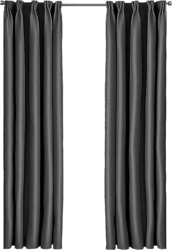 Larson - Luxuriöse Verdunkelungsvorhänge - mit Haken - 3m x 2.5m - Dunkelgrau
