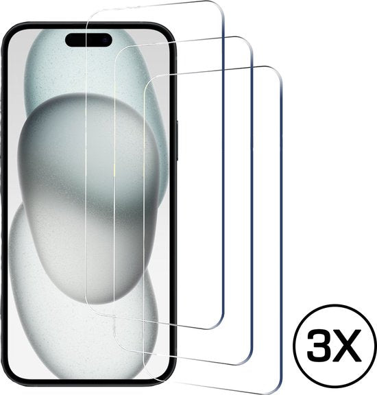 Podec Displayschutzfolie passend für iPhone 15 plus / 15 pro max - Gehärtetes Schutzglas - Transparent und kratzfest - Gehärtetes Glas - 3 Stück