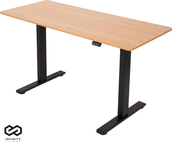 Infinity Goods Sitz-Steh-Schreibtisch - elektrisch höhenverstellbar - 120 x 60 CM - Braun