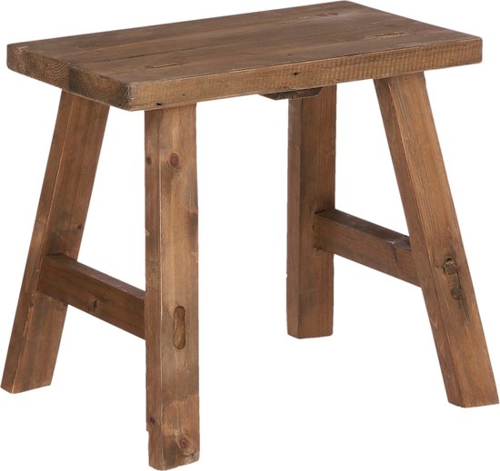 Mica Decorations Bold Holzhocker - L38 x B29 x H34 cm - Recyceltes Holz - Braun