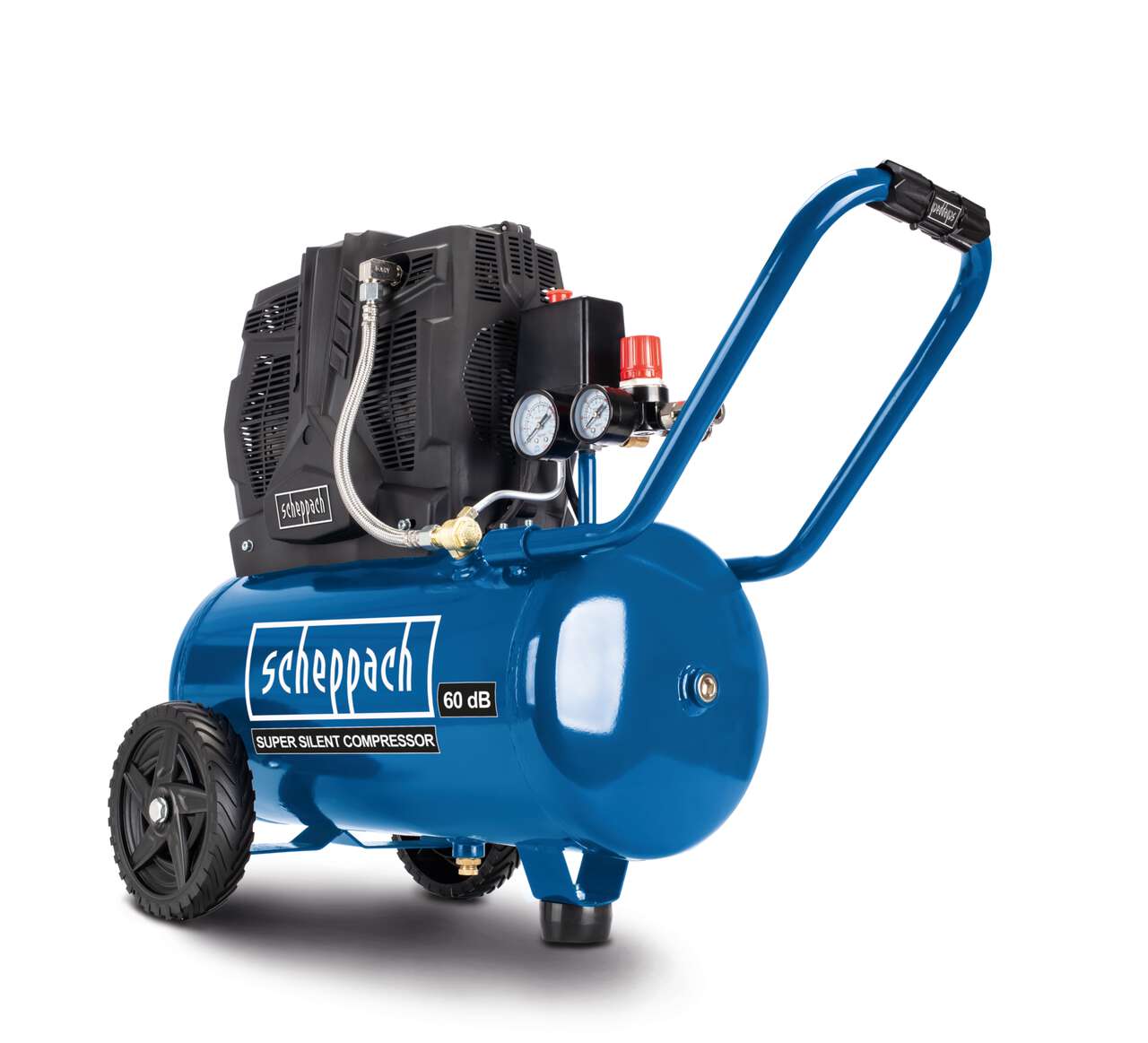 Scheppach HC25Si Super-Silent Kompressor Leisekompressor | 8bar | 24L | 10m Schlauch +13-tlg Zubehör
