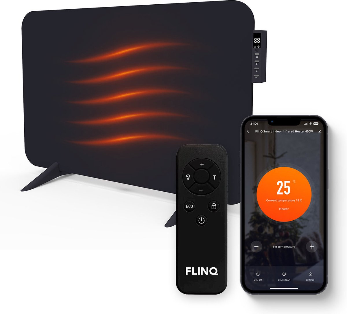 FlinQ Smart Heating Panel - Infrarot - 450 W - 12 m² - 72