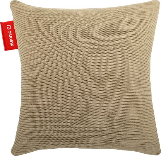 Auronic Wärmekissen - Gestrickt - 45x45 CM - Kabelloses Wärmekissen - Wiederaufladbar - Elektrisches Kissen - Infrarot - Taupe