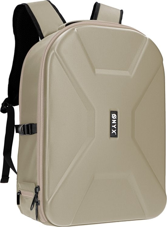 ONYX Kameratasche mit Laptop-Fach - SLR-Kamerarucksack - Spritzwassergeschützt - Drohnen - Hartschalen-Reisetasche - Beige