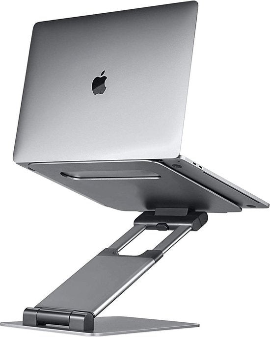 LURKÂ® Laptop-Ständer Ergonomisch - Aluminium Laptop-Halterung - Stehend arbeiten - Verstellbar und klappbar - Silber
