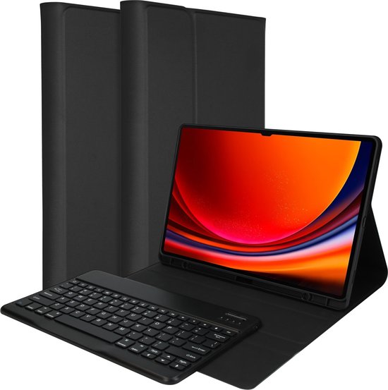 Accezz Tablet Case mit Tastatur - Geeignet für Samsung Galaxy Tab S9 11.0 Zoll Plus - QWERTY Bluetooth Tastatur Bookcase - Schwarz