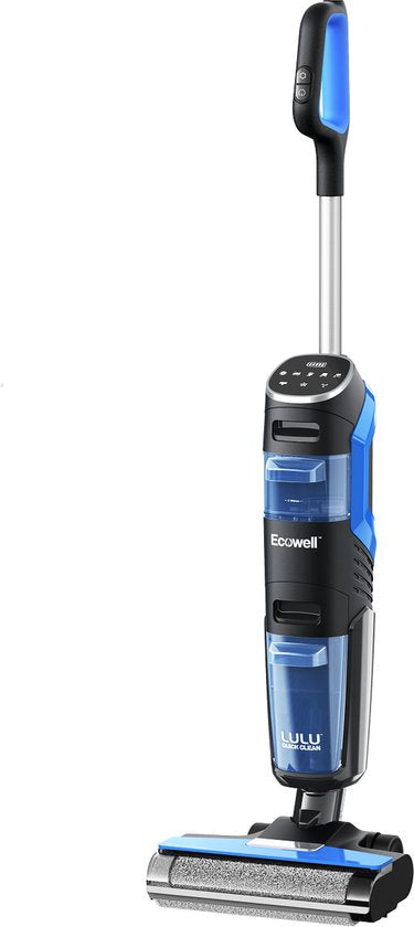 Ecowel MA03L Nass-Trockensauger - saugen und wischen gleichzeitig - 30 Minuten Betriebszeit - 8 kPA Saugleistung - Basisstation mit Selbstreinigung - Kantenreinigung - 160° Neigung - schwarz/blau