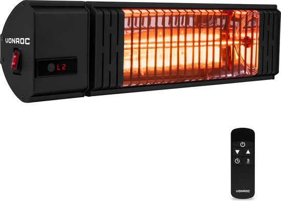 VONROC Atmosphärischer Terrassenheizer - Volsini PRO - 2000W - Mit einstellbaren Heizstufen