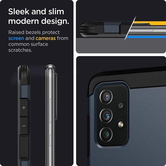 Spigen Tough Armor Samsung Galaxy A72 Fall zurück Abdeckung Metall Schiefer