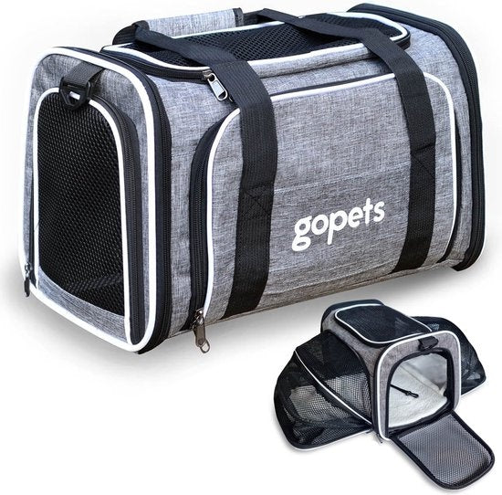 Gopets Tragetasche Hund und Katze - Hundetasche - Reisetasche - Katzentasche - Geeignet für Flugzeuge - Bis zu 5