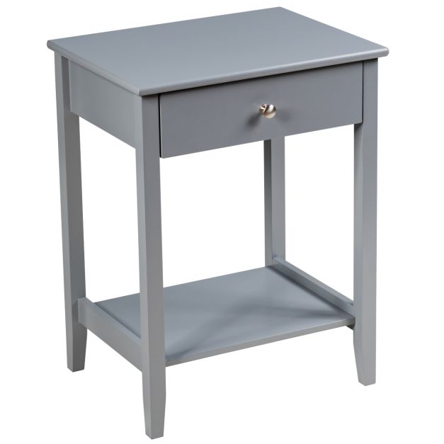 Coast Beistelltisch mit Schublade - 48 x 36 x 62 cm - Grau