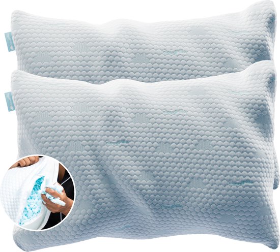 Cloudpillo Pillow - 2 Pack - 30 Nächte Probeschlaf - Memory Foam - Verstellbares Design - Geeignet für Rücken-
