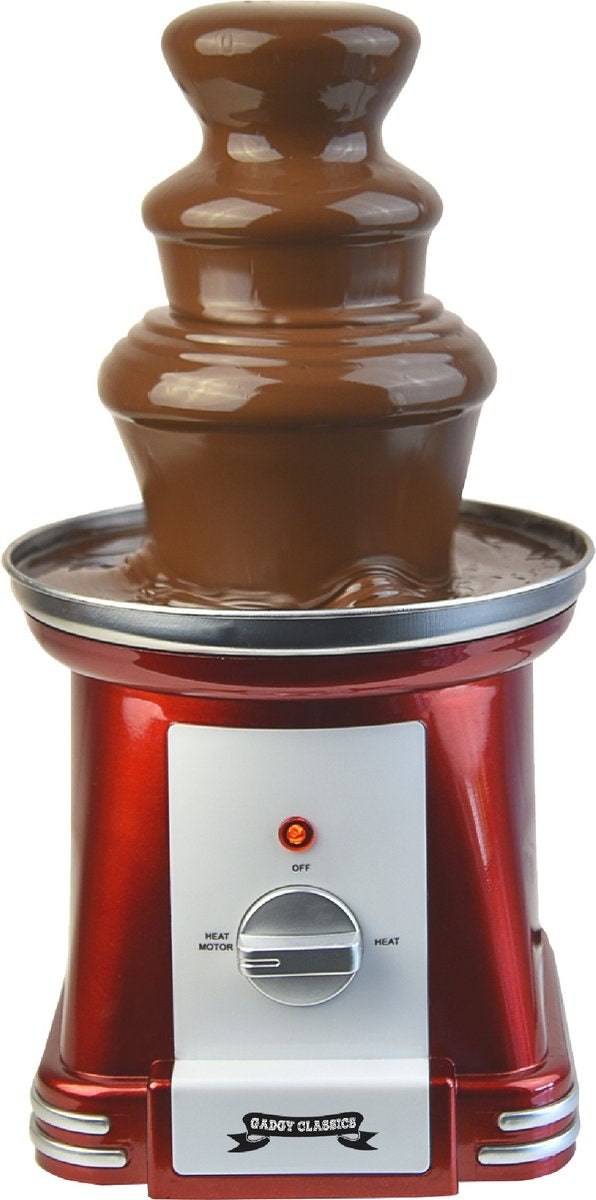 Gadgy - Schokoladenbrunnen - Schokoladenfondue - Einfache Reinigung - 90 Watt - Rot