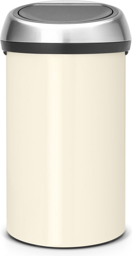Brabantia Touch Bin Mülleimer - 60 l - Perlweiß / Mattstahldeckel