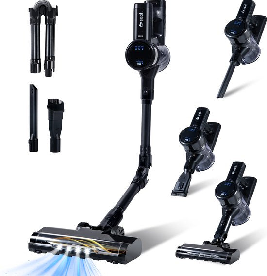 Saaf G100 Stabstaubsauger - 9-teiliges Set mit biegbarem Griff - 35.000Pa - Staubsauger ohne Beutel - 250W - Kabellos - Schwarz
